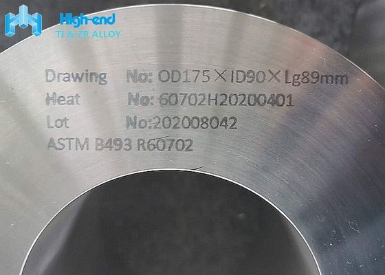벨소리 ASTM B493 이음새가 없는 굴려진 윤상 단련을 만드는 R60702 지르코늄